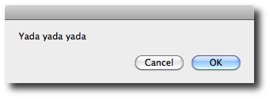An AppleScript dialog displayed from a Mac OS X Unix shell command (Terminal command line)