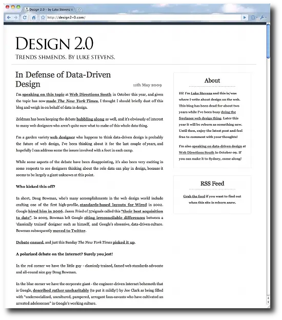 Clean, minimalist website designs - Design 2.0