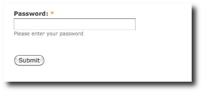 A Drupal form password field example (required field)