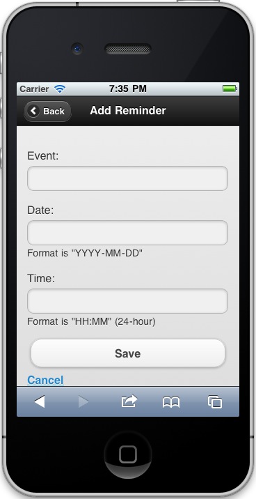 Drupal jQuery Mobile theme - A Drupal form