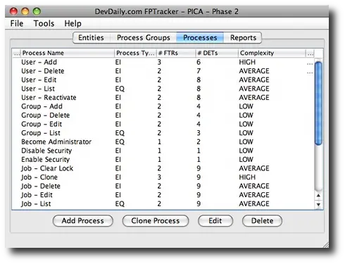 A Java Mediator Pattern example - FPTracker main window