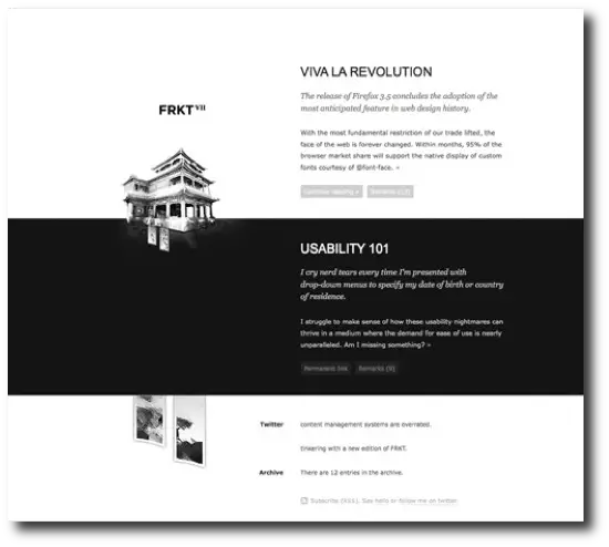 FRKT - Clean, minimalist website design