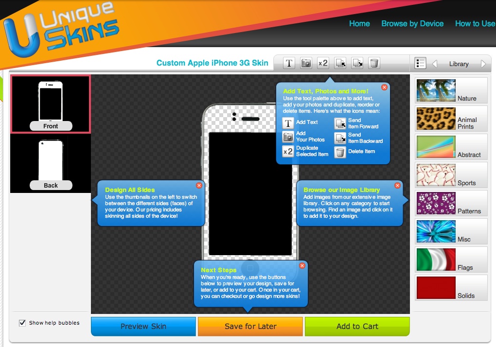 Custom iPod/iPhone skin design tool