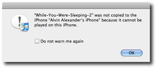 iTunes error - movie was not copied to iPhone because it cannot be played on this iPhone