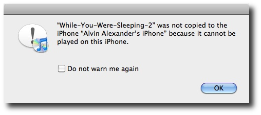 iTunes error - movie was not copied to iPhone because it cannot be played on this iPhone