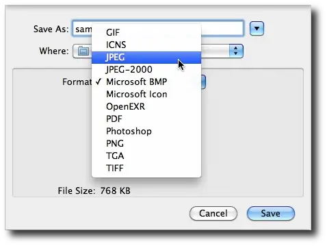 Mac - Convert BMP image to JPEG, PNG, GIF, TIFF, or PDF (2)