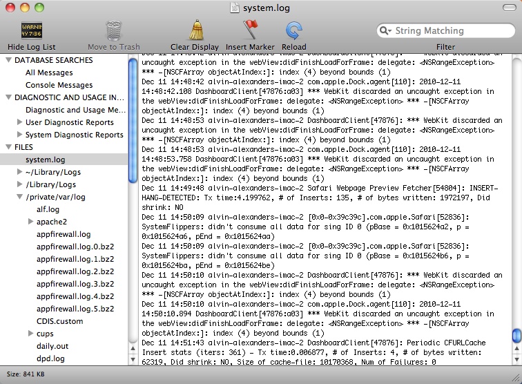 Mac Os X Debug Tip Check The Log Files Alvinalexander Com