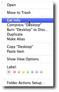Mac OS X folder size, Step 2, Get Info