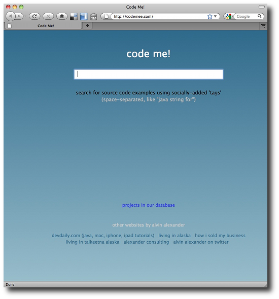 CodeMee.com, a socially tagged source code search engine