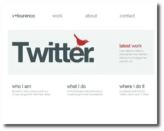 v lourenco - Clean, minimalist website design
